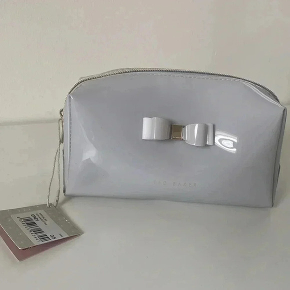 NWT Ted Baker Grey Bow Bag/Makeup Bag - Picture 2 of 16